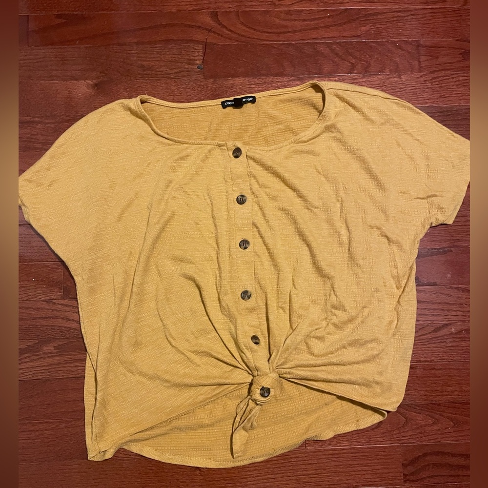Cable & Gauge Mustard Yellow Knit Top